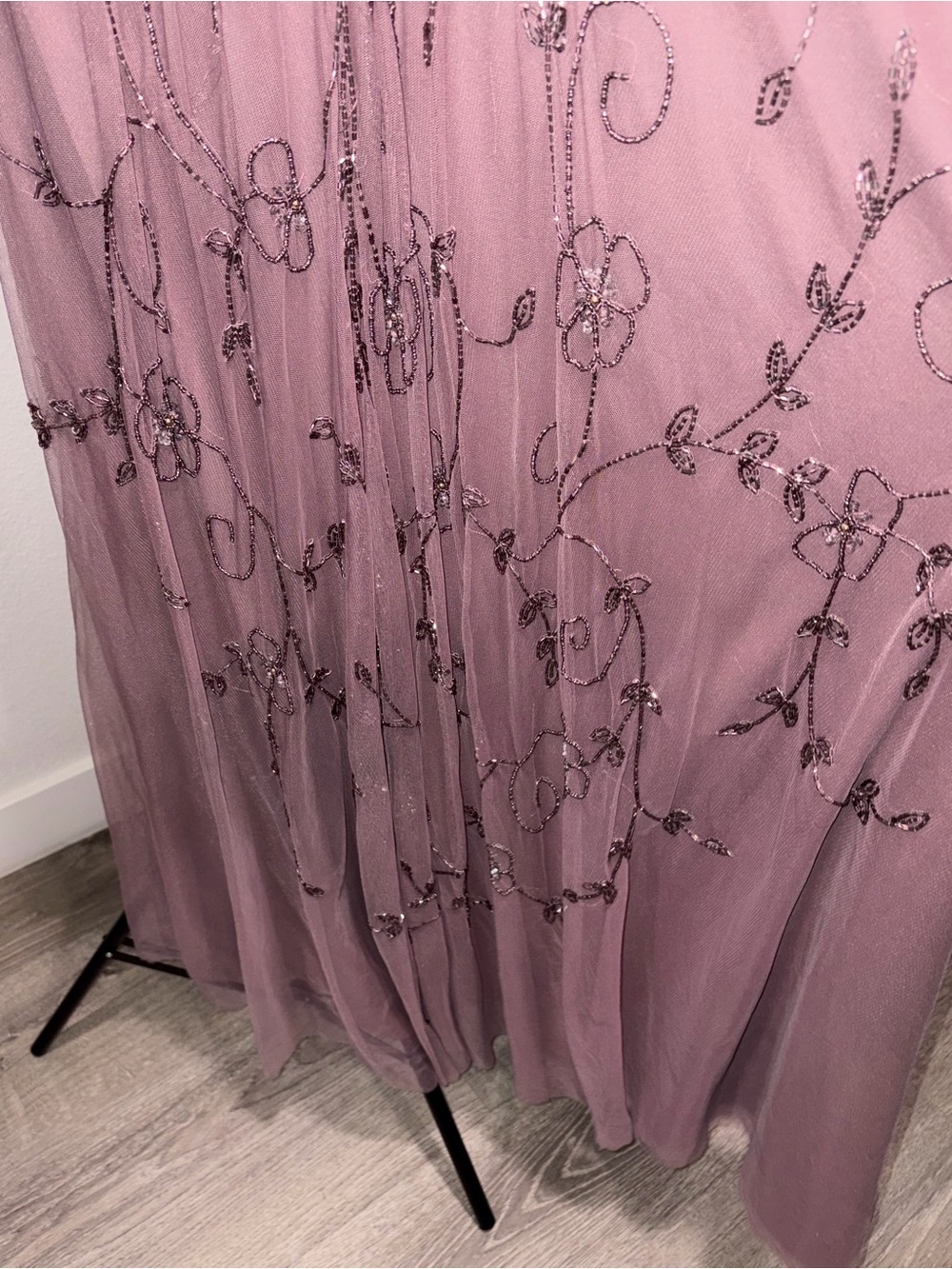 NWT Pisarro Nights Beaded Mesh Formal Gown Mauve - Size 8 - Picture 6 of 8